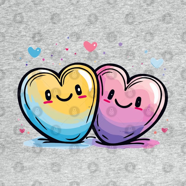 Two Hearts - Love Valentine's Day Lover Couple Cute Funny by The Realm Within